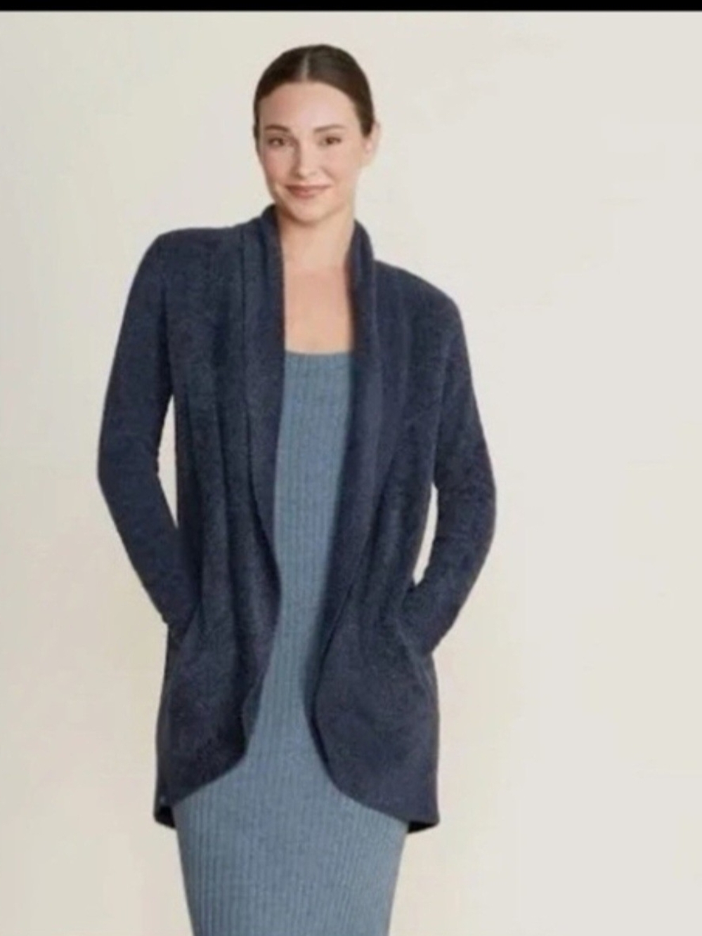 Barefoot Dreams Navy Open-Front Cozy Cardigan